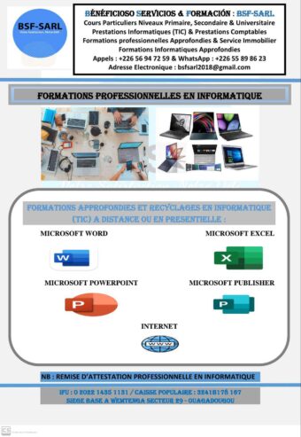 Cours Particuliers en Informatique – Ouagadougou