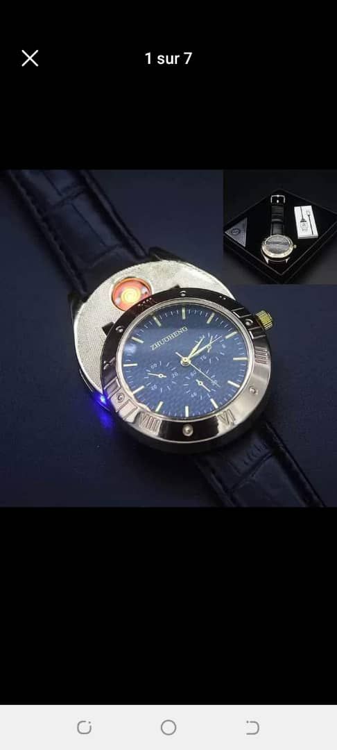 Montre détecteur faux billet ; allumeuse de cigarettes ; rechargeable