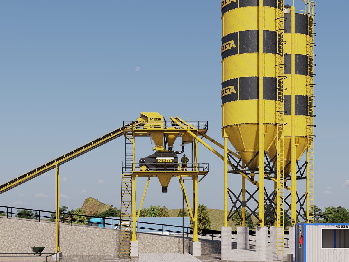 MEGA CENTRALE À BÉTON 90 m3 – MALAXEUR À BÉTON ‘TWINSHAFT’ – EXPÉDITION GRATUITE