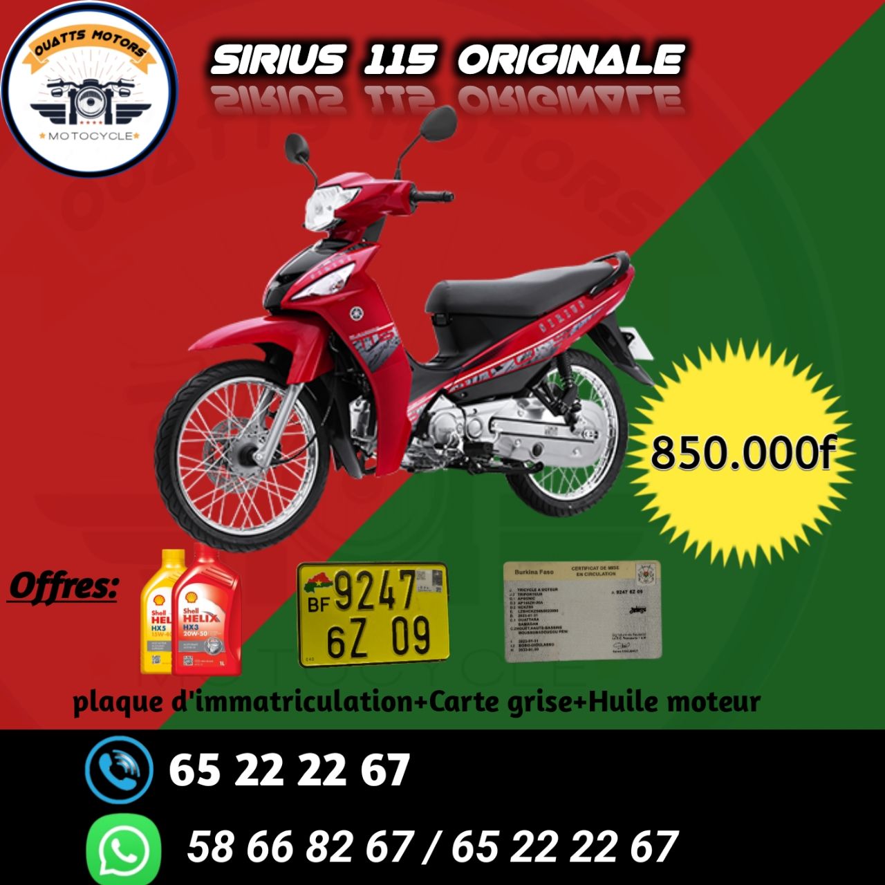 Sirius 115 Original avec tout les documents au 65 22 22 67