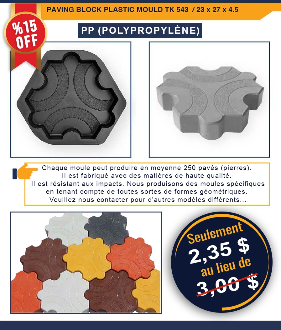 MOULE À PAVÉS DÉCORATIFS EN PLASTIQUE