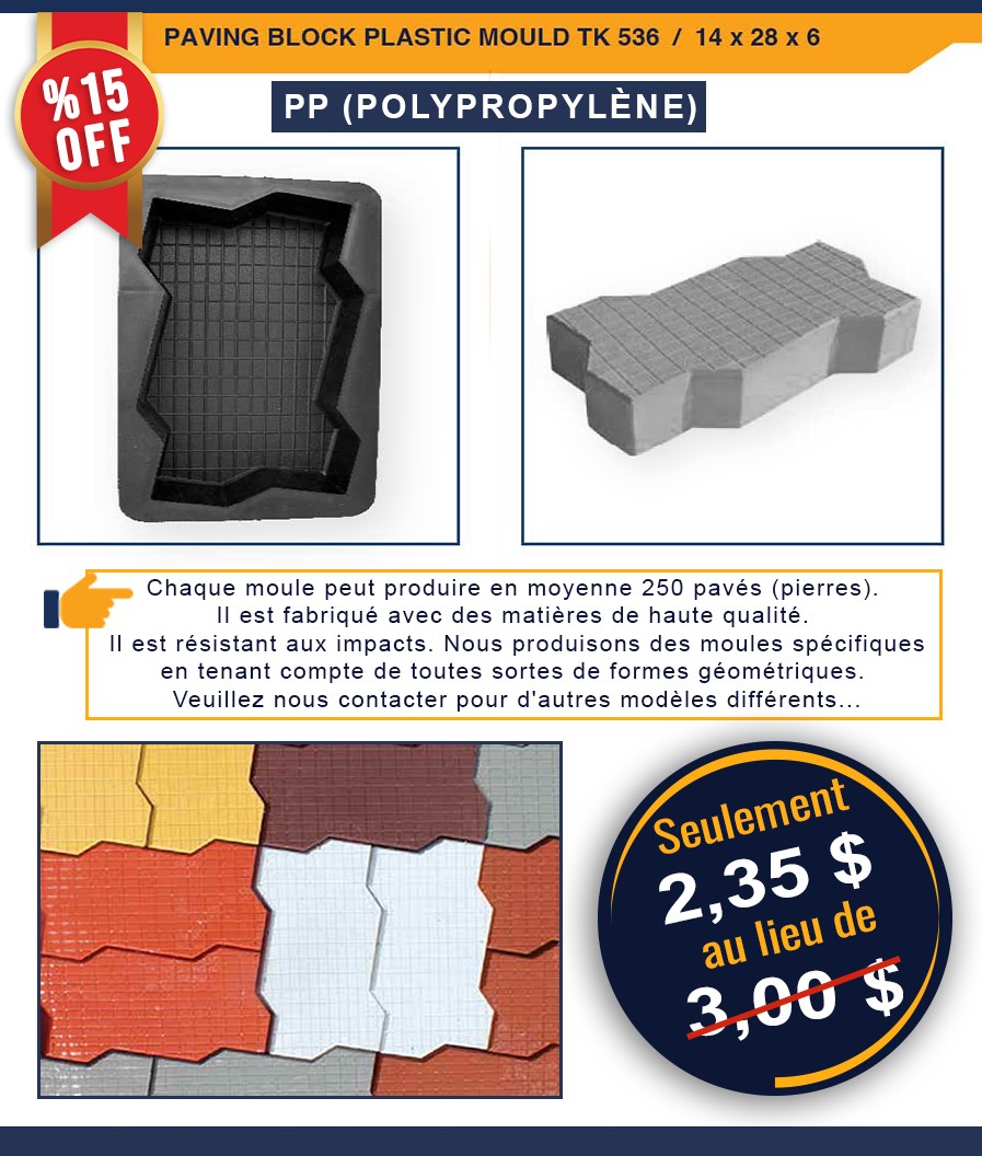 MOULE À PAVÉS DÉCORATIFS EN PLASTIQUE