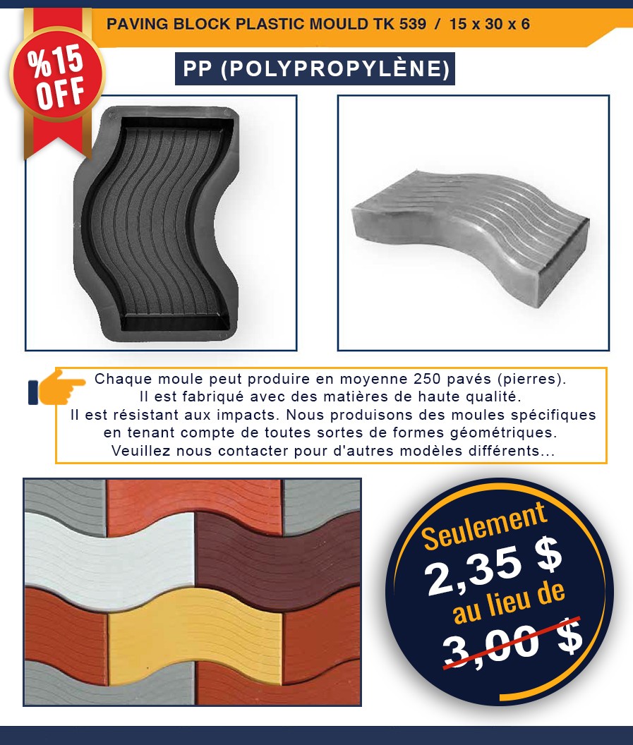 MOULE À PAVÉS DÉCORATIFS EN PLASTIQUE