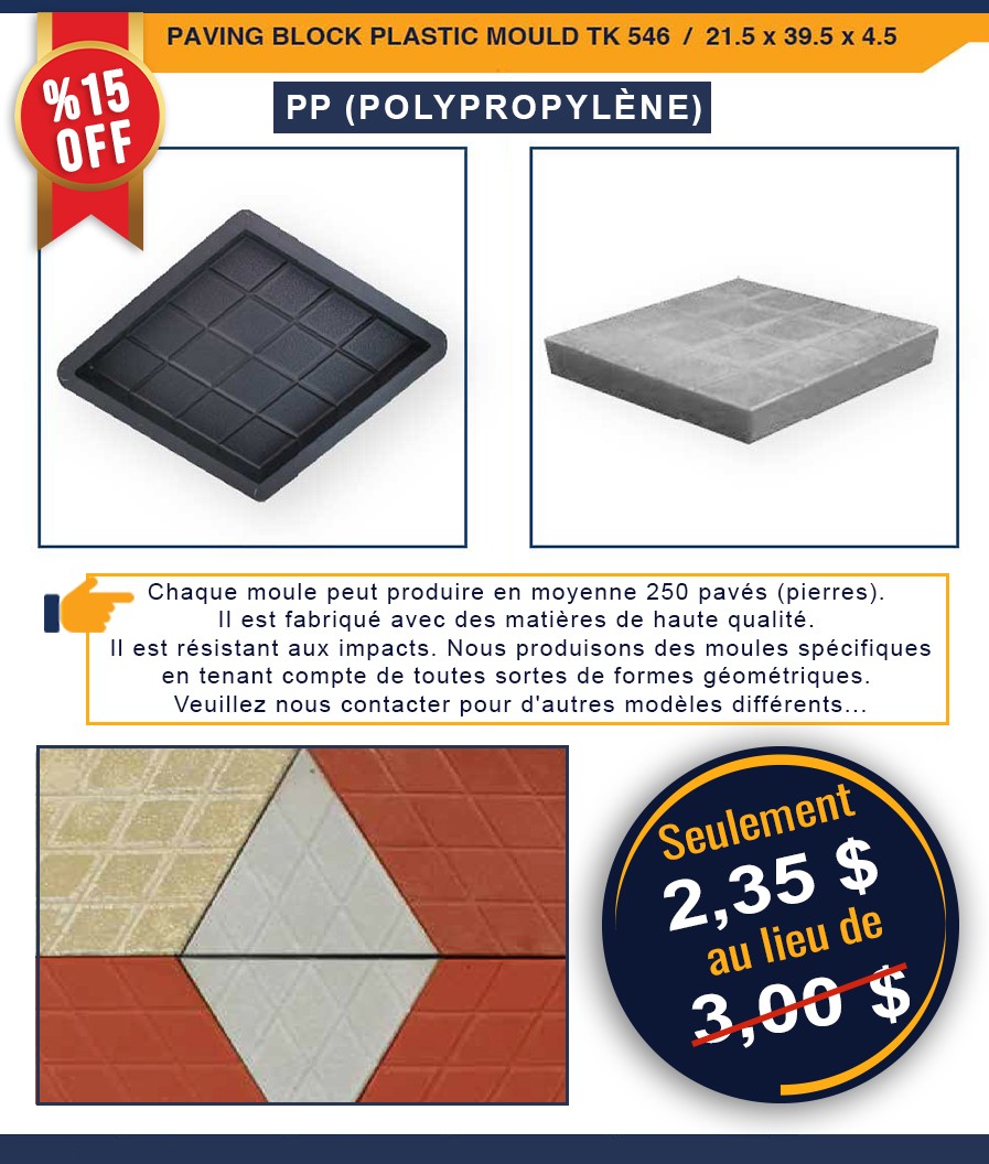 MOULE À PAVÉS DÉCORATIFS EN PLASTIQUE