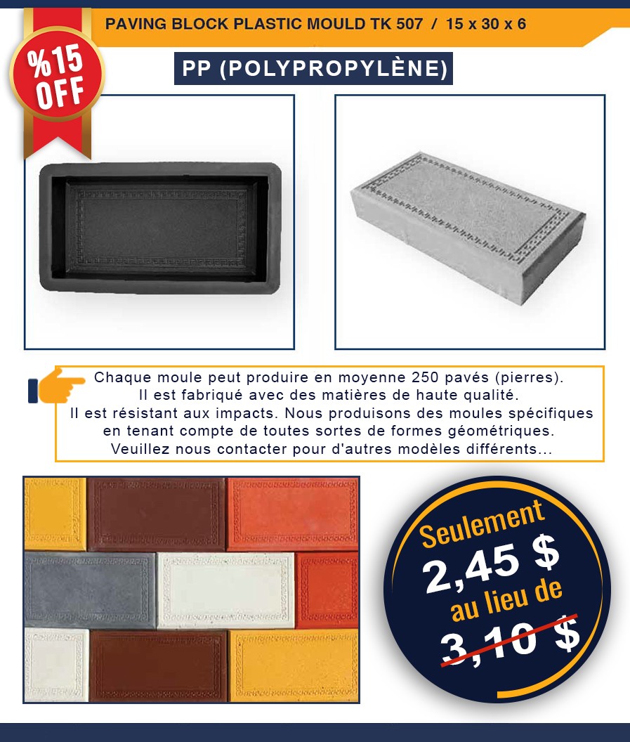 MOULE À PAVÉS DÉCORATIFS EN PLASTIQUE