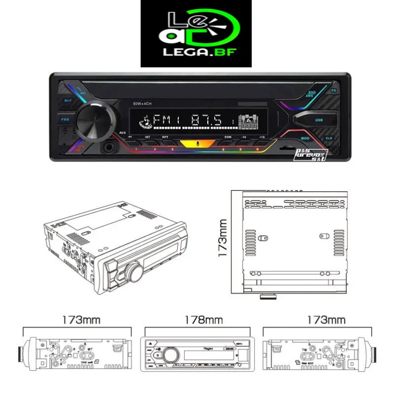 Auto radio poste de voiture Bluetooth,radio,clé usb,mémoire,cassette cd