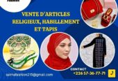 Vente d’articles religieuse habillement et tapis de prière